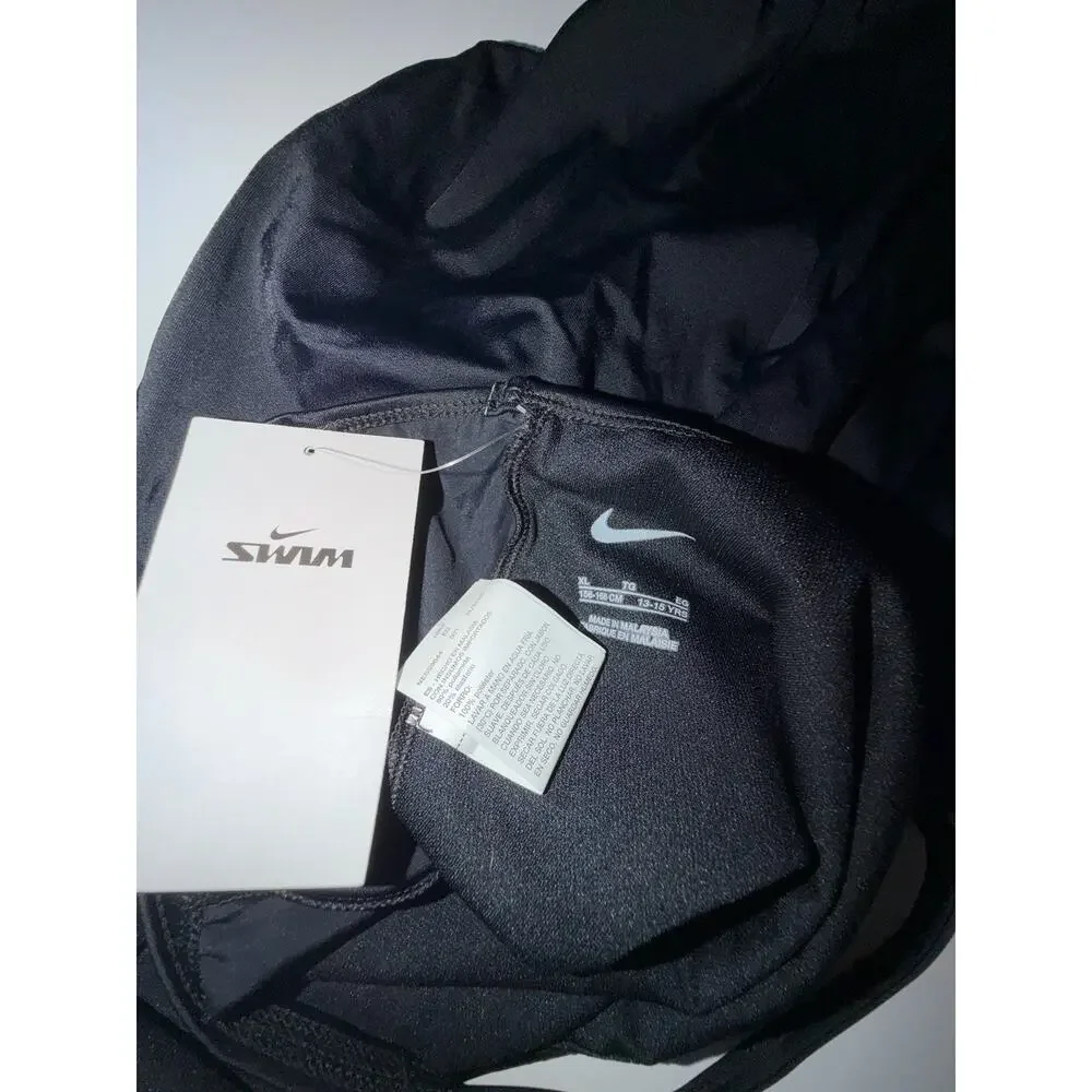 NWT Nike Swim Girl’s Black Racerback One Piece Swimsuit Swimwear XL 13-15 Years